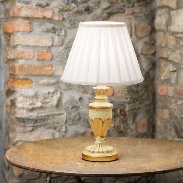 Ideal Lux - Настолна лампа FIRENZE 1xE14/40W/230V бял/златист