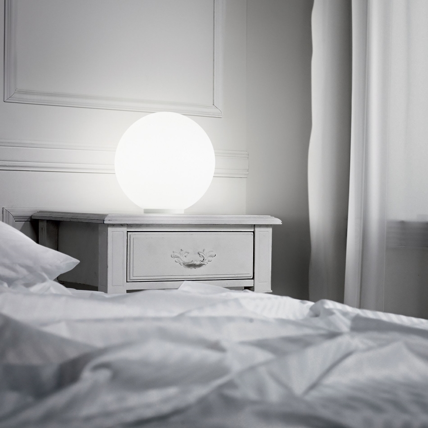 Ideal Lux - Настолна лампа MAPA 1xE27/42W/230V диаметър 20 см бяла