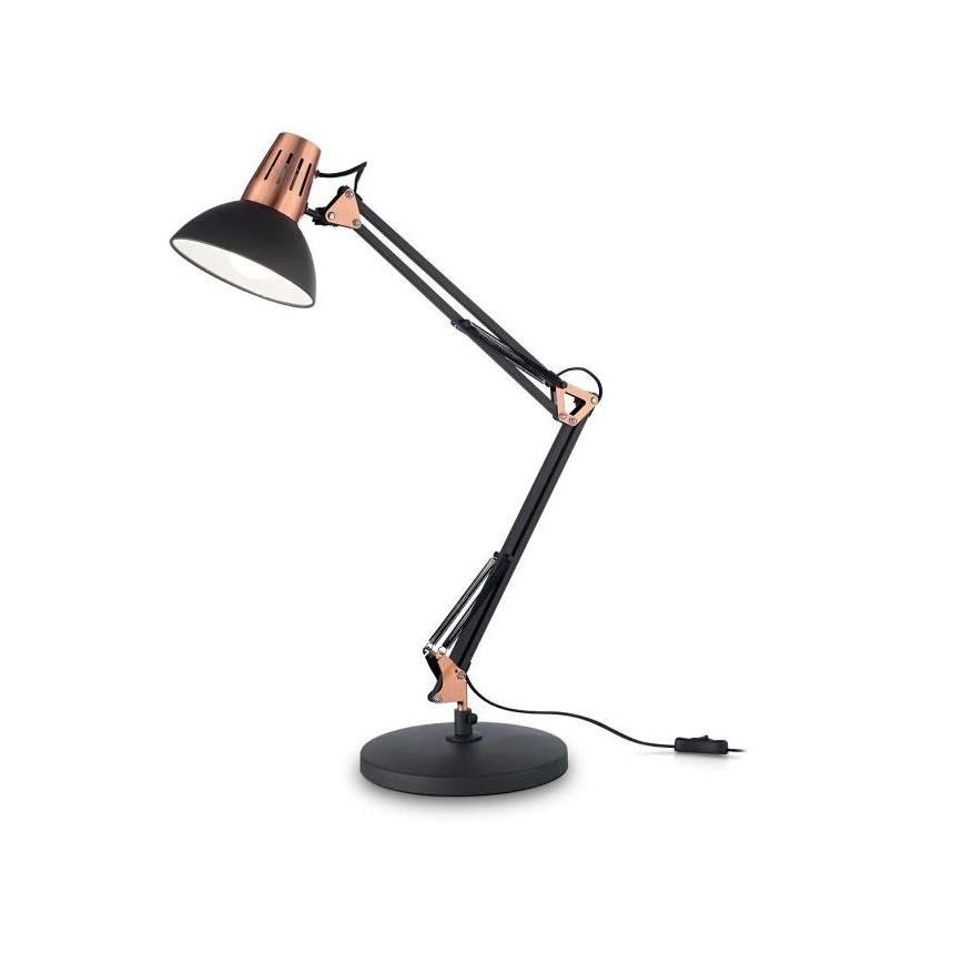Ideal Lux - Настолна лампа WALLY 1xE27/42W/230V черна/медна