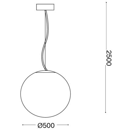 Ideal Lux - Пендант на кабел MAPA 1xE27/42W/230V Ø 50 см, бял