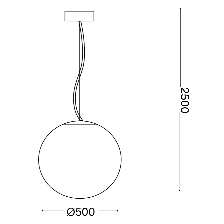 Ideal Lux - Пендант на кабел MAPA 1xE27/42W/230V Ø 50 см, бял