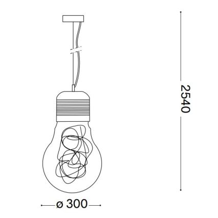Ideal Lux - Пендел 1xE27/60W/230V Ø 30 см