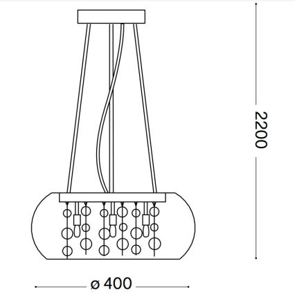 Ideal Lux - Пендел AUDI 5xG9/40W/230V опушен