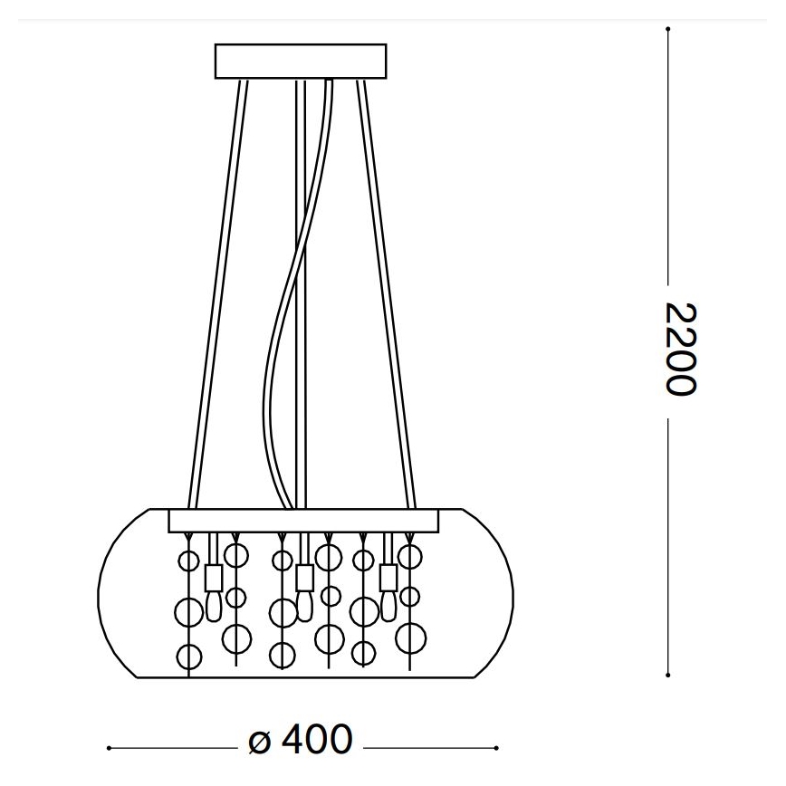 Ideal Lux - Пендел AUDI 5xG9/40W/230V опушен