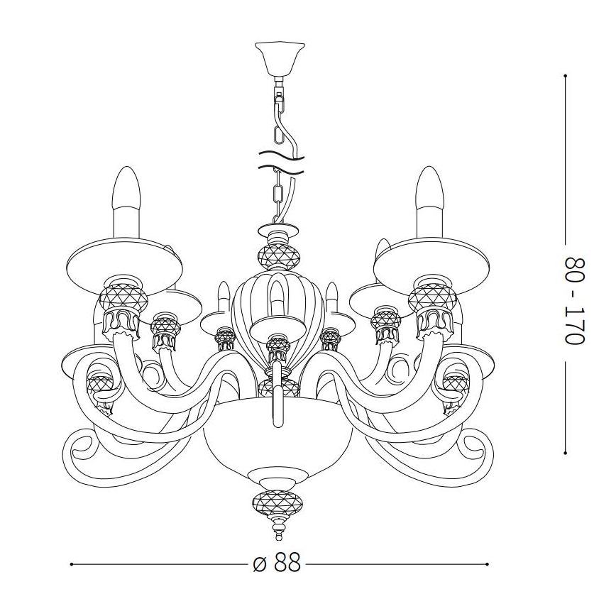 Ideal Lux - Пендел BARONET 15xE14/40W/230V