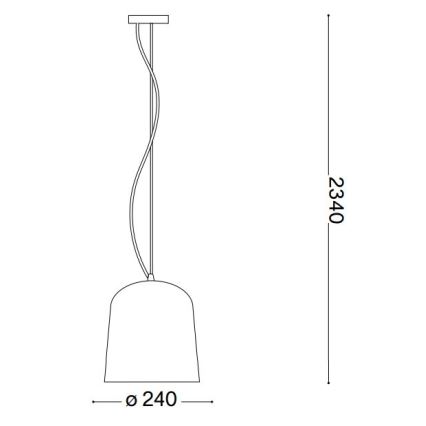 Ideal Lux - Пендел BISTRO 1xE27/60W/230V Ø 24 см опушен