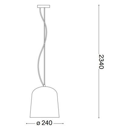 Ideal Lux - Пендел BISTRO 1xE27/60W/230V Ø 24 см прозрачен