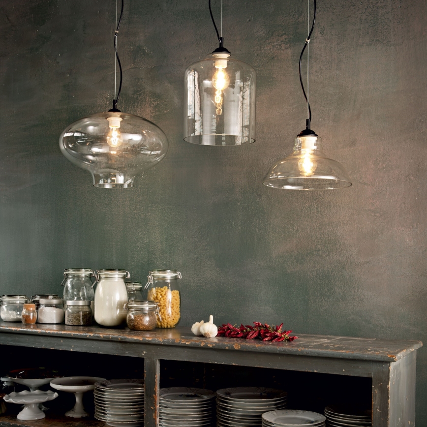 Ideal Lux - Пендел BISTRO 1xE27/60W/230V Ø 40 см опушен