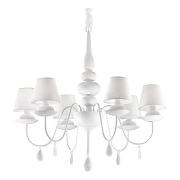 Ideal Lux - Пендел BLANCHE 6xE14/40W/230V Ø 75 см бял