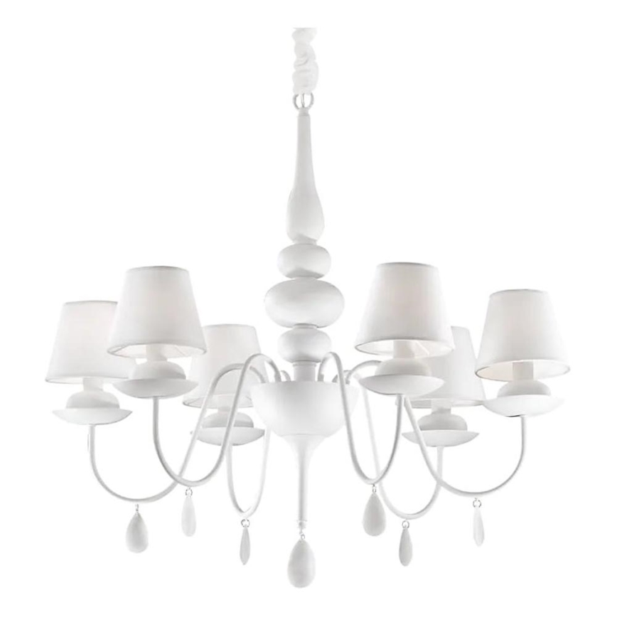 Ideal Lux - Пендел BLANCHE 6xE14/40W/230V Ø 75 см бял