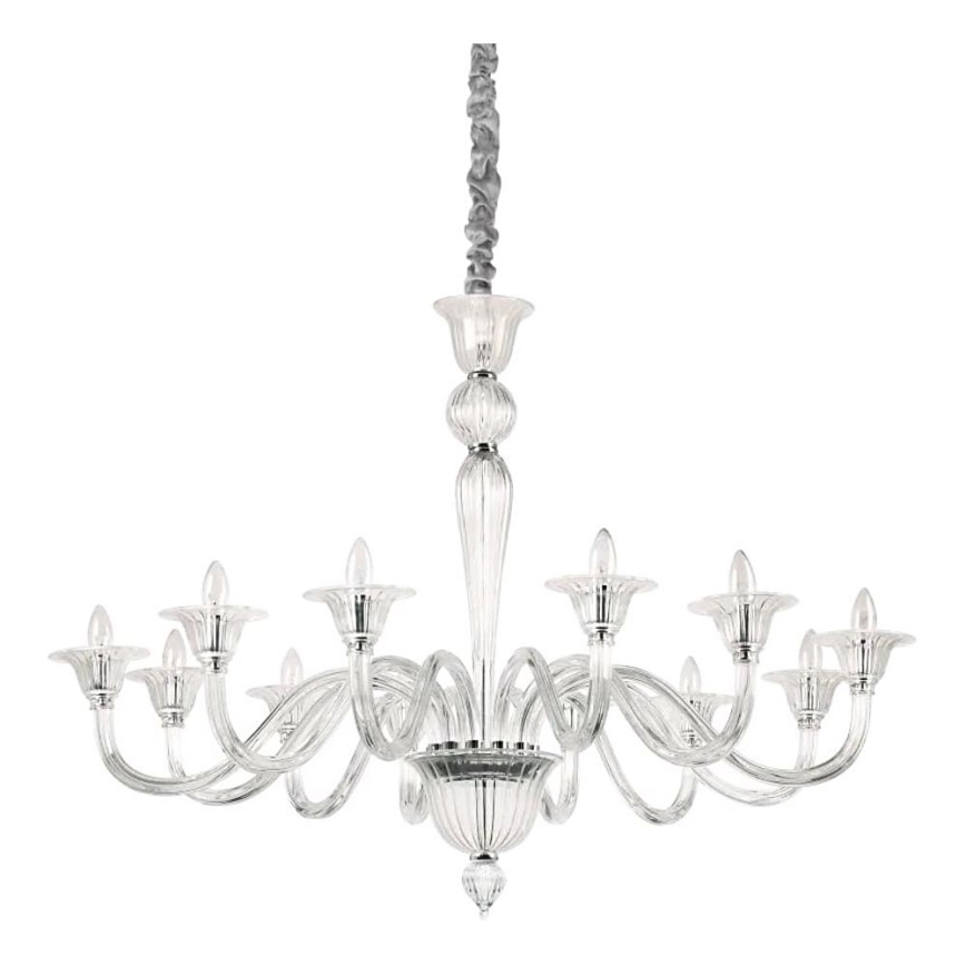 Ideal Lux - Пендел BRIGITTA 12xE14/40W/230V Ø 120 см прозрачен