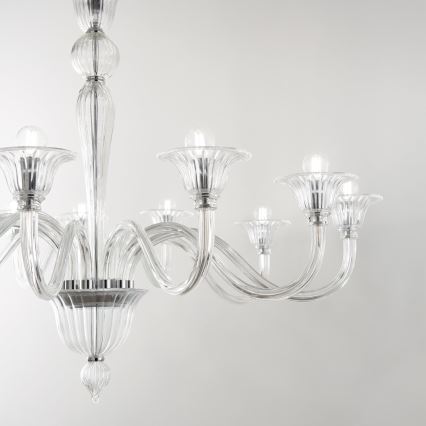 Ideal Lux - Пендел BRIGITTA 12xE14/40W/230V Ø 120 см прозрачен