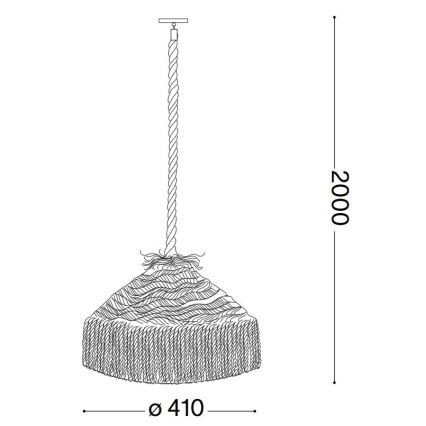 Ideal Lux - Пендел CANAPA 1xE27/15W/230V Ø 41 см кафяв