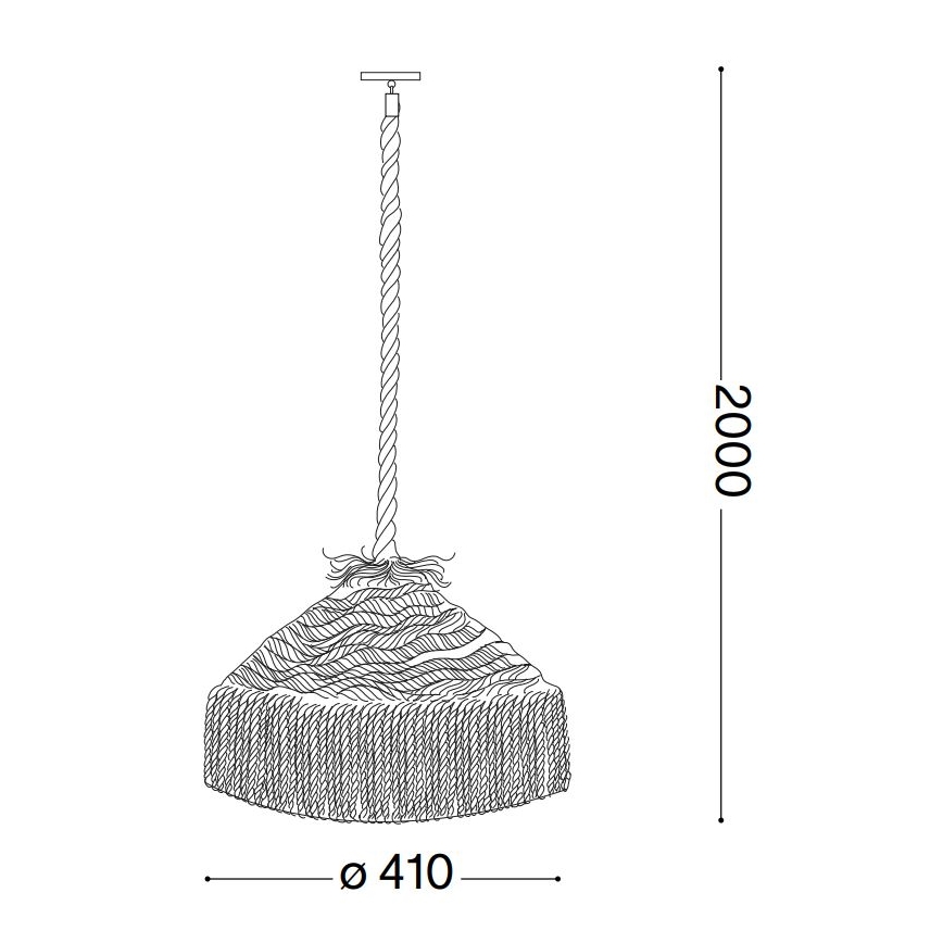 Ideal Lux - Пендел CANAPA 1xE27/15W/230V Ø 41 см кафяв