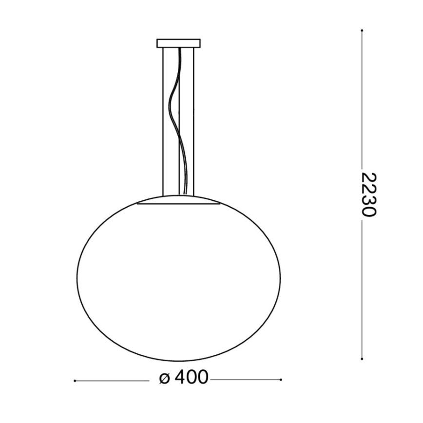 Ideal Lux - Пендел CANDY 1xE27/42W/230V Ø 40 см бял