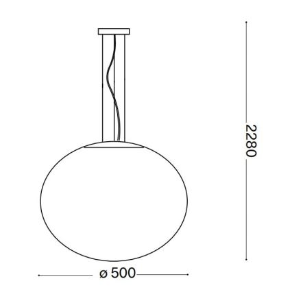 Ideal Lux - Пендел CANDY 1xE27/42W/230V Ø 50 см бял