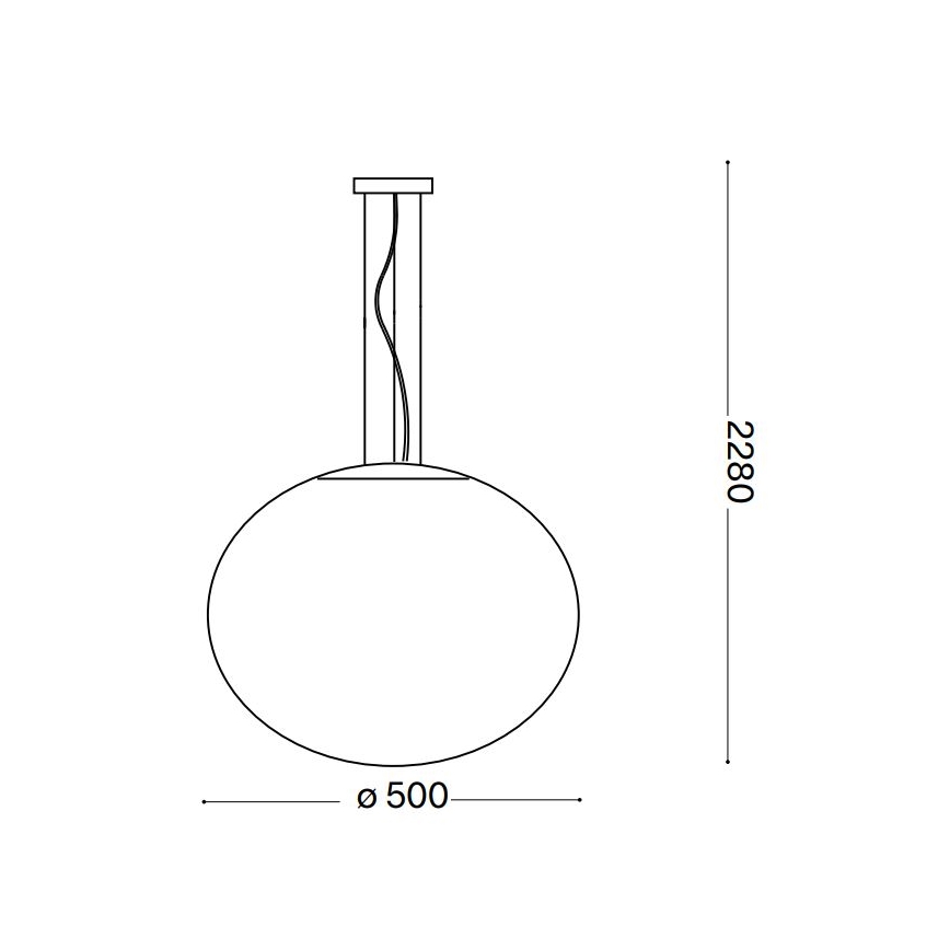 Ideal Lux - Пендел CANDY 1xE27/42W/230V Ø 50 см бял
