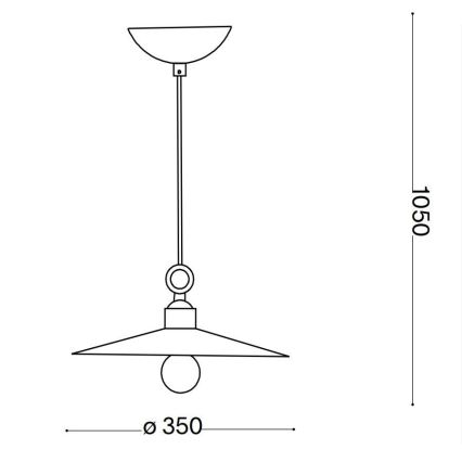 Ideal Lux - Пендел CANTINA 1xE27/42W/230V Ø 35 см бронзов