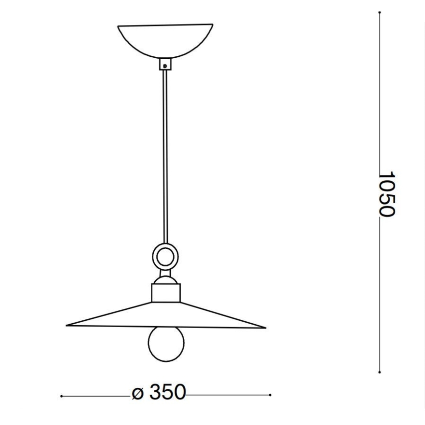 Ideal Lux - Пендел CANTINA 1xE27/42W/230V Ø 35 см бронзов