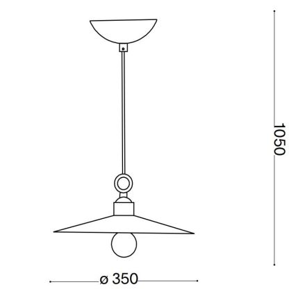 Ideal Lux - Пендел CANTINA 1xE27/42W/230V Ø 35 см меден