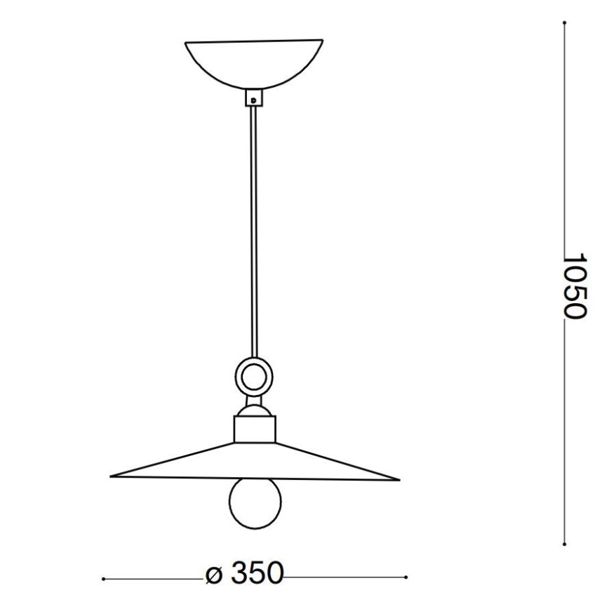 Ideal Lux - Пендел CANTINA 1xE27/42W/230V Ø 35 см меден
