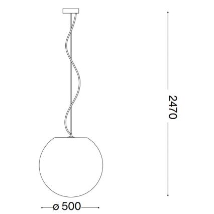 Ideal Lux - Пендел CARTA 1xE27/25W/230V Ø 50 см бял