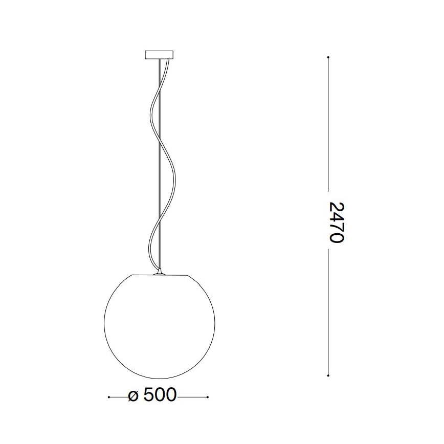 Ideal Lux - Пендел CARTA 1xE27/25W/230V Ø 50 см бял