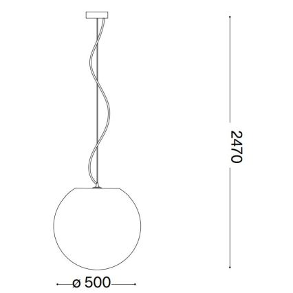 Ideal Lux - Пендел CARTA 1xE27/25W/230V Ø 50 см бял
