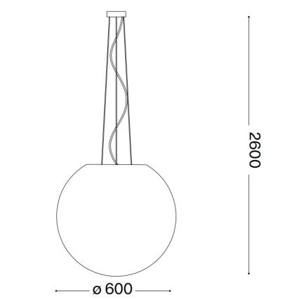 Ideal Lux - Пендел CARTA 1xE27/60W/230V Ø 60 см бял