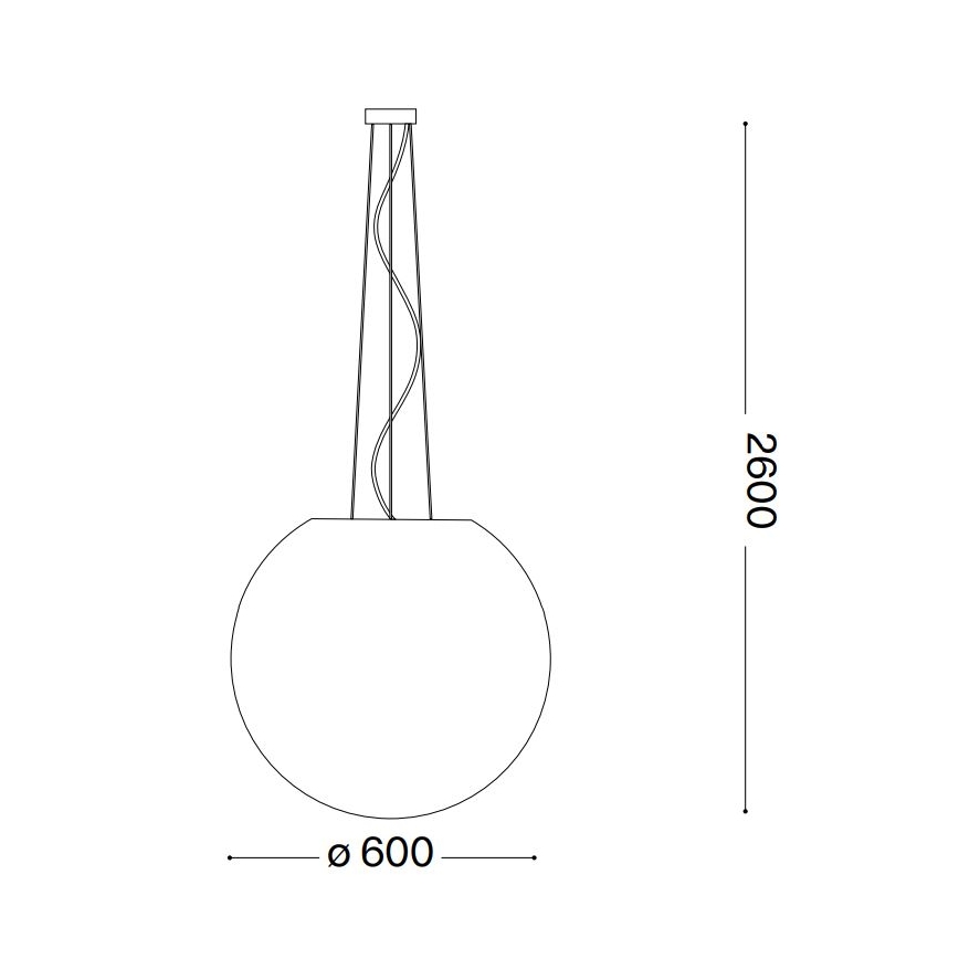 Ideal Lux - Пендел CARTA 1xE27/60W/230V Ø 60 см бял