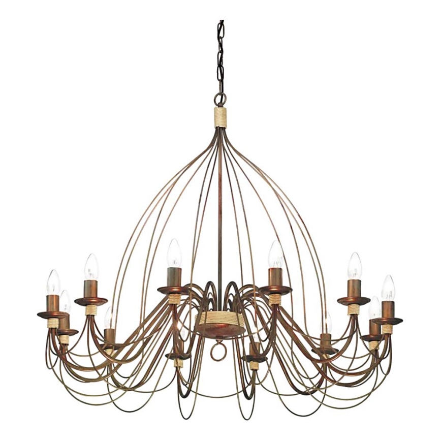 Ideal Lux - Пендел CORTE 12xE14/40W/230V Ø 95 см меден