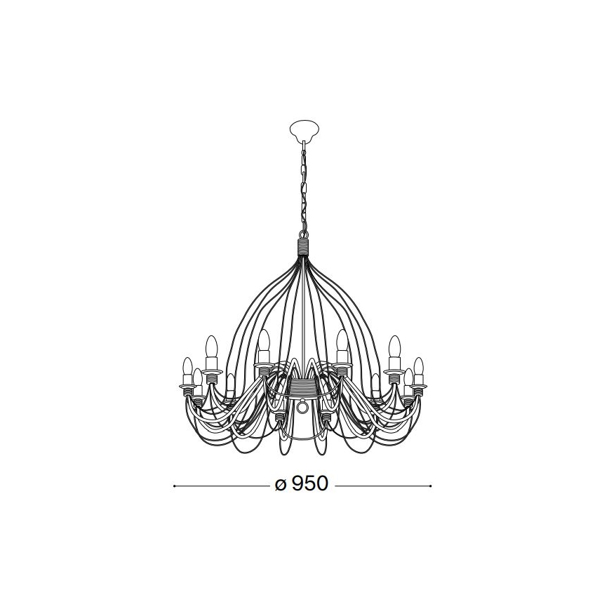 Ideal Lux - Пендел CORTE 12xE14/40W/230V Ø 95 см меден