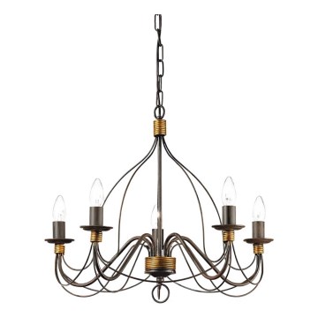 Ideal Lux - Пендел CORTE 5xE14/40W/230V Ø 54 см меден