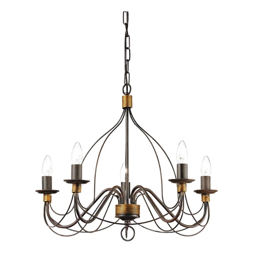 Ideal Lux - Пендел CORTE 5xE14/40W/230V Ø 54 см меден