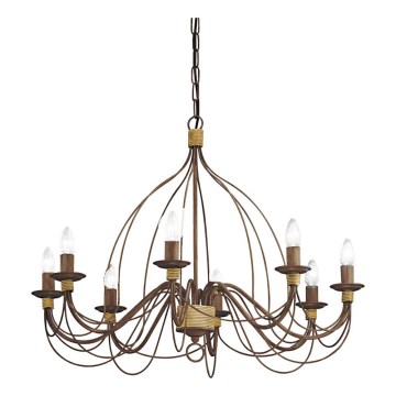 Ideal Lux - Пендел CORTE 8xE14/40W/230V Ø 80 см меден