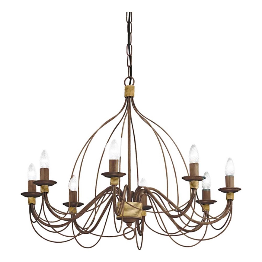 Ideal Lux - Пендел CORTE 8xE14/40W/230V Ø 80 см меден