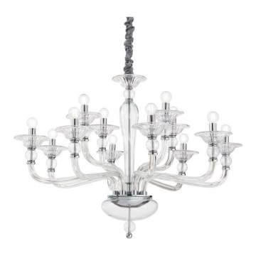 Ideal Lux - Пендел DANIELI 12xE14/40W/230V Ø 94 см прозрачен