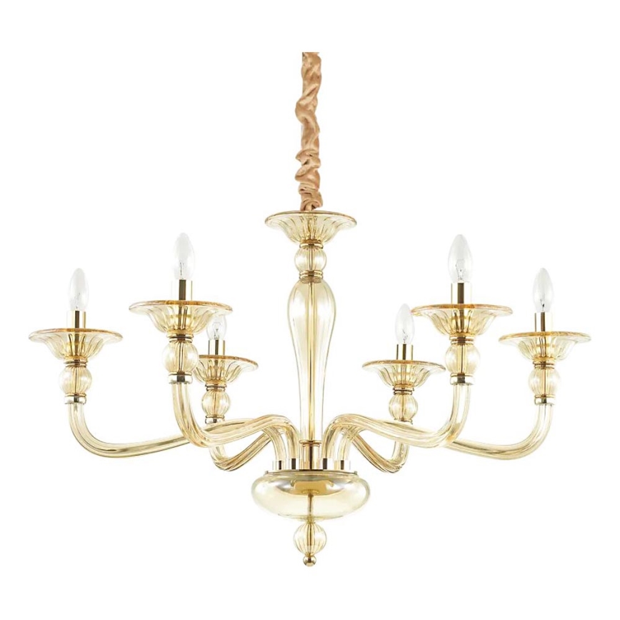 Ideal Lux - Пендел DANIELI 6xE14/40W/230V Ø 85 см месинг