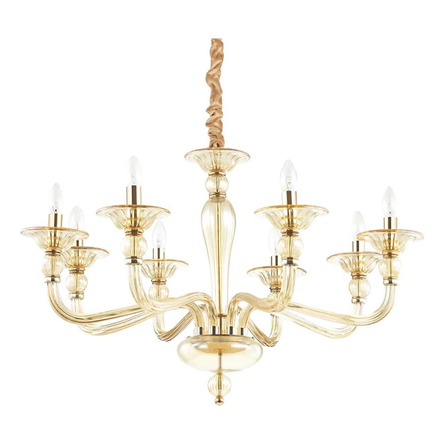 Ideal Lux - Пендел DANIELI 8xE14/40W/230V Ø 85 см месинг