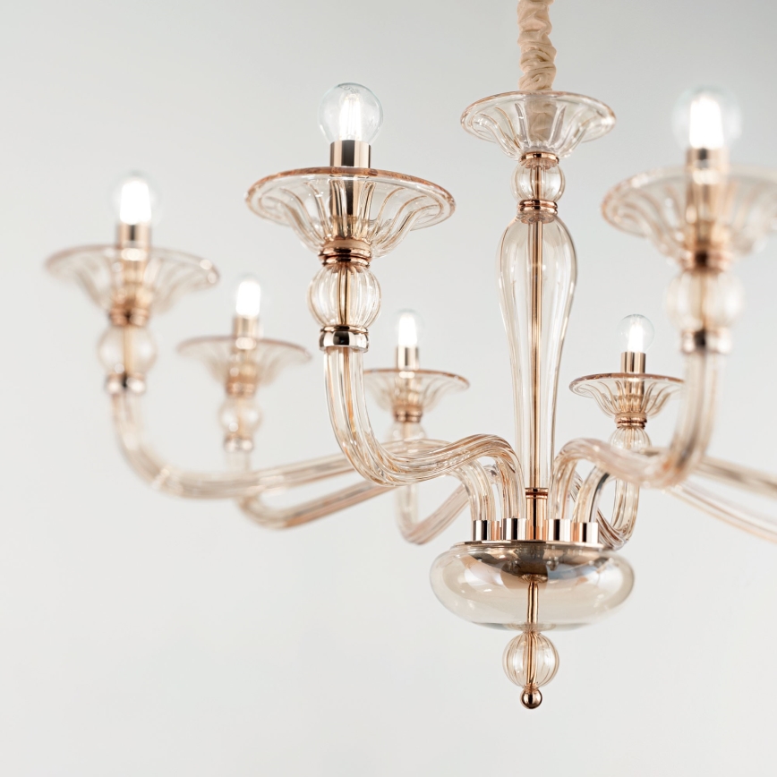 Ideal Lux - Пендел DANIELI 8xE14/40W/230V Ø 85 см месинг