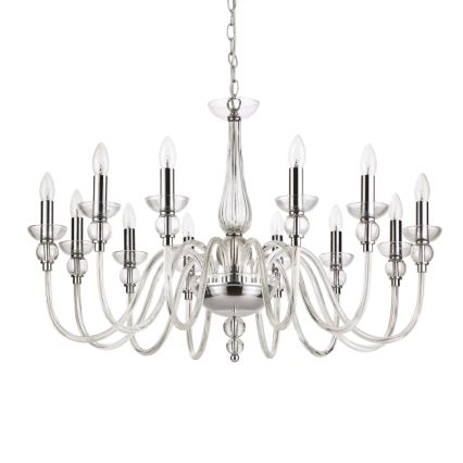 Ideal Lux - Пендел DOGE 12xE14/40W/230V Ø 91 см лъскав хром