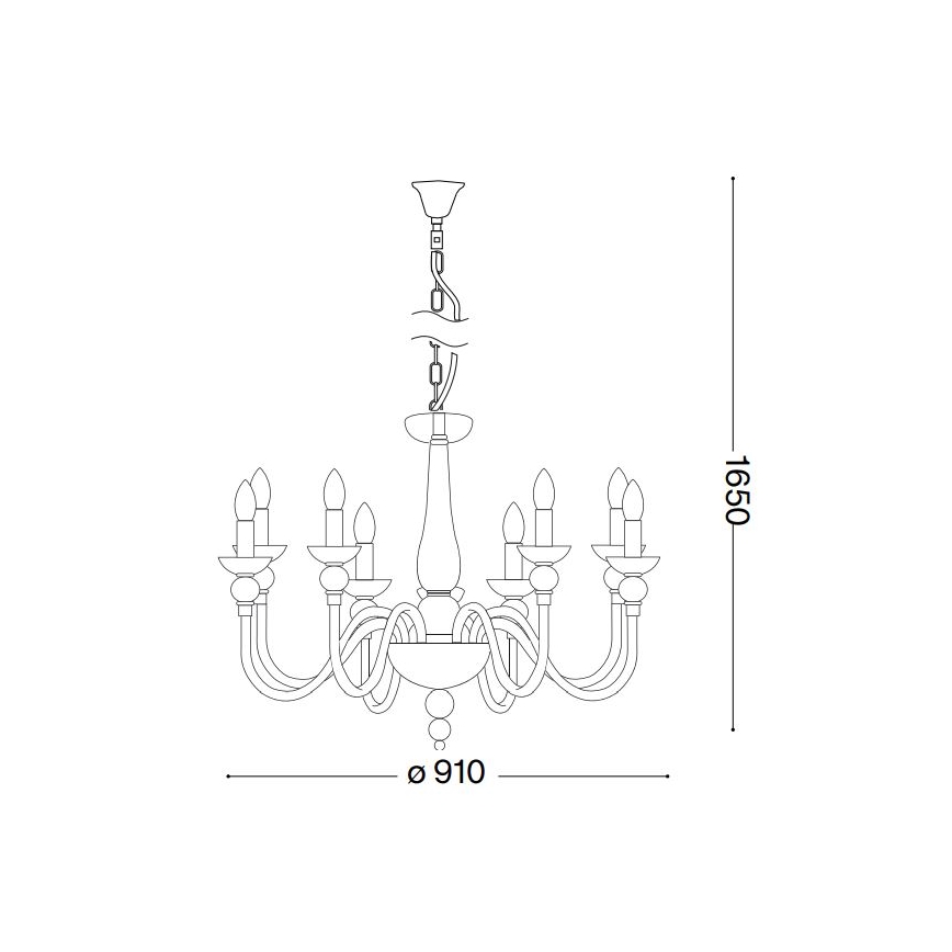 Ideal Lux - Пендел DOGE 12xE14/40W/230V Ø 91 см лъскав хром