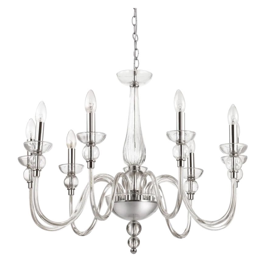 Ideal Lux - Пендел DOGE 9xE14/40W/230V Ø 75 см лъскав хром
