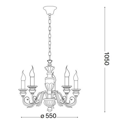 Ideal Lux - Пендел FIRENZE 5xE14/40W/230V Ø 55 см златист