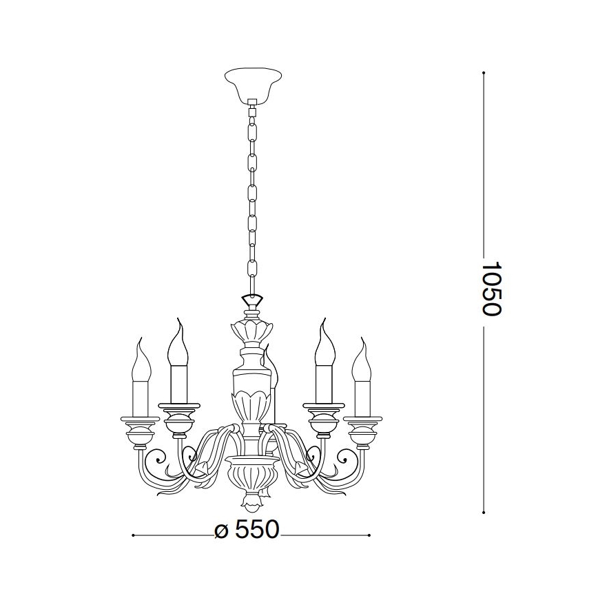 Ideal Lux - Пендел FIRENZE 5xE14/40W/230V Ø 55 см златист