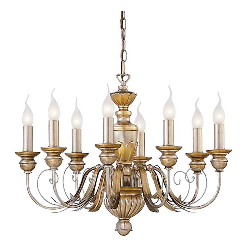 Ideal Lux - Пендел FIRENZE 8xE14/40W/230V Ø 64 см златист