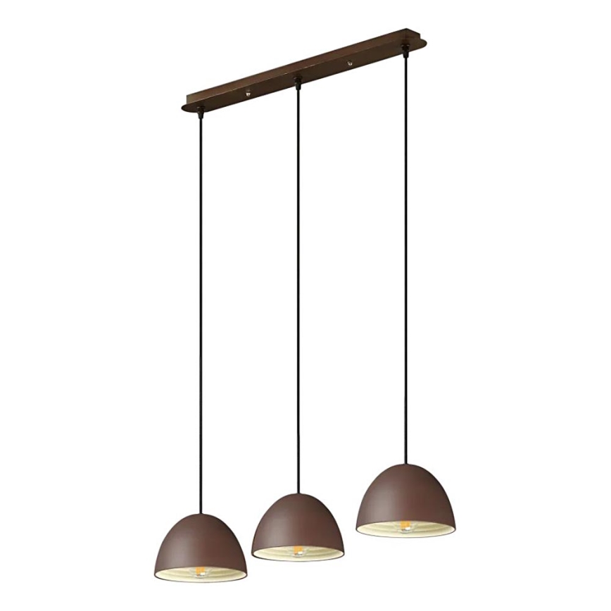 Ideal Lux - Пендел FOLK 3xE27/60W/230V кафяв