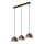 Ideal Lux - Пендел FOLK 3xE27/60W/230V кафяв