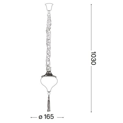 Ideal Lux - Пендел HAREM 1xE27/42W/230V Ø 16,5 см месинг