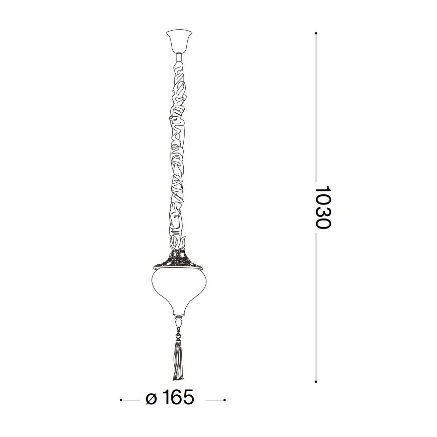Ideal Lux - Пендел HAREM 1xE27/42W/230V Ø 16,5 см месинг